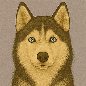 Husky syberyjski (niebieskie oczy)
